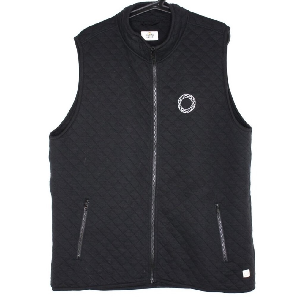 Marine Layer Navy Heather Corbet Quilted‎ Zip Versatile Vest NWOT XL *HAS LOGO*